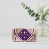 Drink Ticket Modern Paarse Goud Gratis Drink Vouch (Staand voorkant)