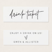 Drink ticket token bruiloft receptie bar Kaart (Voorkant /achterkant)