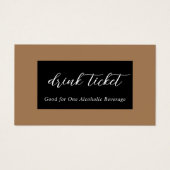 Drink Ticket Visitekaartje (Voorkant)