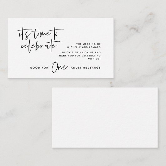 Drink Ticket, Volwassenen drankje, Happily Ever Af Informatiekaartje (Voorkant / Achterkant)