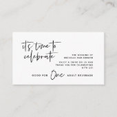 Drink Ticket, Volwassenen drankje, Happily Ever Af Informatiekaartje (Voorkant)