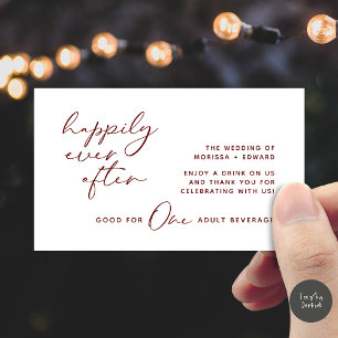 Drink ticket, Volwassenen, Modern Wedding Party Informatiekaartje