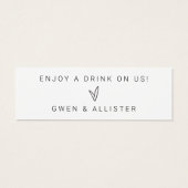 Drink Ticket Wedding Reception Bar Token Kaart (Achterkant)