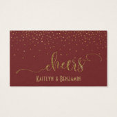 Drink Tickets, Faux Gold Glitter Confetti Burgundy (Dos)