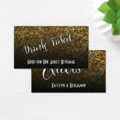 Drink Tickets op Faux Gold Glitter & Black Ombre 2 Visitekaartjes (Bureau)