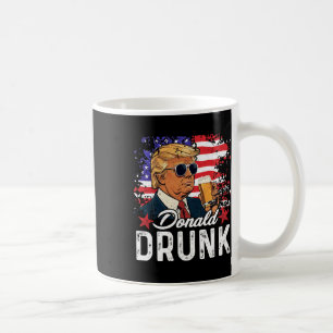 Drink Trump Drink Beer 4 van juli Amerikaanse vlag Koffiemok
