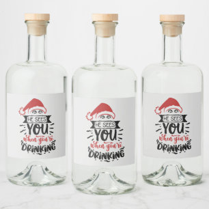 drink u een grappige kerstman likeurfles etiket