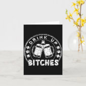 Drink Up Es Funny St Patricks Day Gift Kaart (Gele Bloem)
