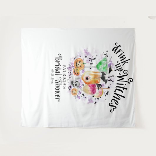 Drink up Heksen Halloween Bruidsfeest Backdrop Wandkleed (Voorkant (horizontaal))