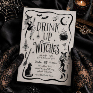 Drink Up, Heksen Halloween Feest Uitnodiging