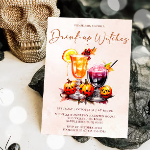 Drink up heksen Halloween feestuitnodiging Kaart