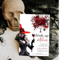 Drink up heksen Halloween feestuitnodiging