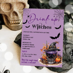 Drink up heksen Halloween feestuitnodiging Kaart