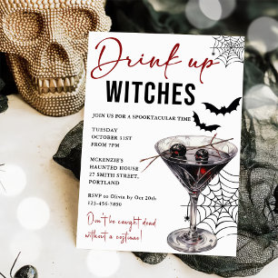 Drink up heksen Halloween feestuitnodiging Kaart