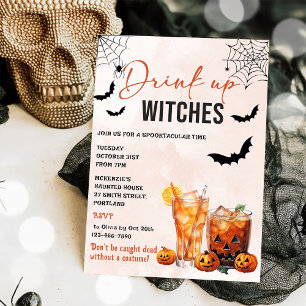 Drink up heksen Halloween feestuitnodiging Kaart