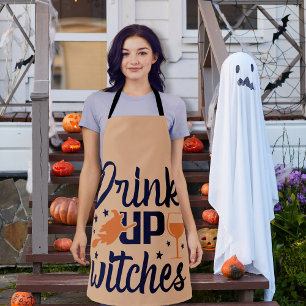 Drink up heksen Happy Halloween sinaasappel Schort