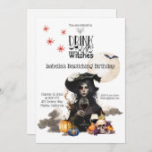 Drink up heksen verjaardagsuitnodiging kaart (Voorkant / Achterkant)