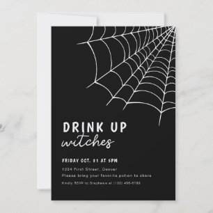 Drink Up Heksen Zwarte Halloween Feest Uitnodiging