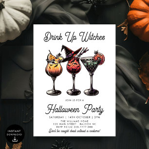Drink Up Witches Cocktails Volwassen Halloween Par Kaart
