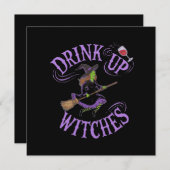 Drink Up Witches Funny Halloween Party Vibes Kaart (Voorkant / Achterkant)