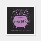 Drink Up Witches Halloween Theme Verjaardag Servet (Voorkant)