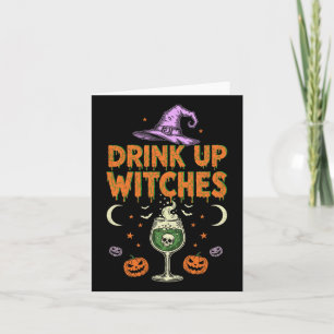 Drink Up Witches Paarse Pet Grappige Halloween Man Kaart