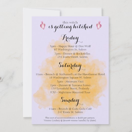 Drink Up Witches Potion Bachelorette Uitnodiging (Achterkant)