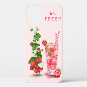 Drink van aardbeiensap - zomervruchten  iPhone 12 pro hoesje