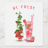 Drink van aardbeiensap - zomervruchten wijn etiket (Enkel label)