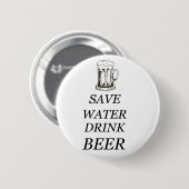 Drink van bier ronde button 5,7 cm (Voorkant /achterkant)