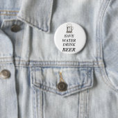 Drink van bier ronde button 5,7 cm (In situ)