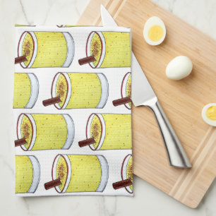 Drink van de Coquito Puerto Rican Eggnog Rum met k Theedoek