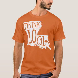 Drink van de omtrek van de lokale Louisiana-staats T-shirt