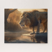 Drink van het watering van de Hole Lion Legpuzzel (Horizontaal)