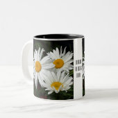 " Drink vandaag in vizier " , mok floral " (Voorkant links)