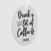 Drink veel koffiekerstmis 2023 ornament (voorkant)