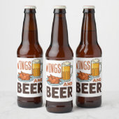 Drink vleugels en kippen van bier etiket (Flessen)