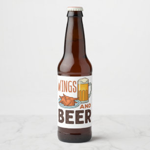 Drink vleugels en kippen van bier etiket
