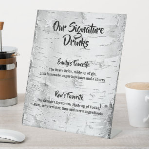 Drink voor Birch Bark Reclamebord Met Voetstuk