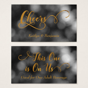 Drink voor zwarte en witte kei, Gold Typography Ti Visitekaartje