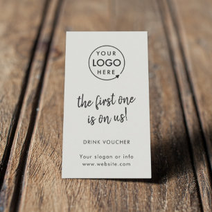 Drink Voucher Bedrijfscyclus Grijze Logo Kaart Visitekaartje