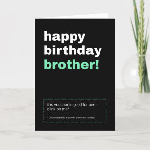Drink Voucher Broer Verjaardag Kaart