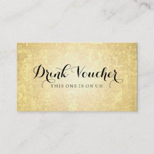 Drink Voucher Gold Foil Stars Confetti Kortingskaartje