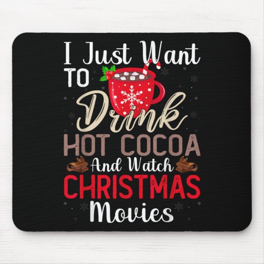 Drink warme chocolademelk en bekijk vakantiefilms muismat (Voorkant)