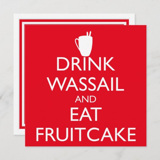 DRINK WASSAIL EN EET FRUITCAKE Uitnodiging (Voorkant / Achterkant)