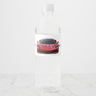 Drink Water Rij Veilig Auto Waterfles Label Etiket