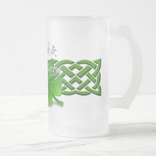 Drink & wees Merry Irish St. Patricks Day Matglas Bierpul (Rechts)