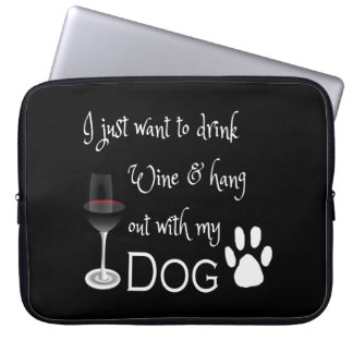 Drink Wijn en ophangen met mijn doeklaptophoes Laptop Sleeve