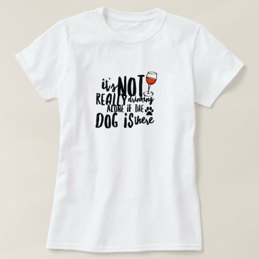 Drink wijn met hond T-shirt (Design voorkant)