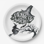 Drink Witte Borden van halloween-papier Papieren Bordje (Voorkant)